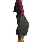 SCUWLINEN 2017 Linen Casual Pants Personality Loose Harem Pants Plus Size Elastic Waist Women's Pants Trousers for Women S10