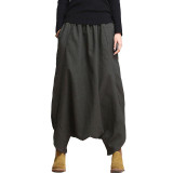 SCUWLINEN 2017 Linen Casual Pants Personality Loose Harem Pants Plus Size Elastic Waist Women's Pants Trousers for Women S10