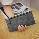 Scrub Matte Long Wallet Women Luxury Brand phone bag Womens Wallets And Purses Leather Clutches Solid Zipper