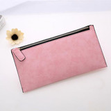 Scrub Matte Long Wallet Women Luxury Brand phone bag Womens Wallets And Purses Leather Clutches Solid Zipper