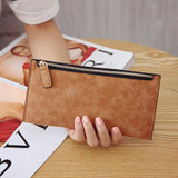 Scrub Matte Long Wallet Women Luxury Brand phone bag Womens Wallets And Purses Leather Clutches Solid Zipper