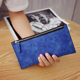 Scrub Matte Long Wallet Women Luxury Brand phone bag Womens Wallets And Purses Leather Clutches Solid Zipper
