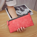 Scrub Matte Long Wallet Women Luxury Brand phone bag Womens Wallets And Purses Leather Clutches Solid Zipper