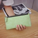 Scrub Matte Long Wallet Women Luxury Brand phone bag Womens Wallets And Purses Leather Clutches Solid Zipper