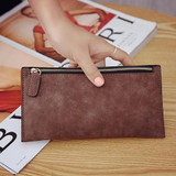 Scrub Matte Long Wallet Women Luxury Brand phone bag Womens Wallets And Purses Leather Clutches Solid Zipper