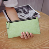 Scrub Matte Long Wallet Women Luxury Brand phone bag Womens Wallets And Purses Leather Clutches Solid Zipper