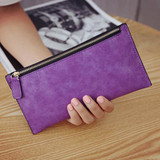 Scrub Matte Long Wallet Women Luxury Brand phone bag Womens Wallets And Purses Leather Clutches Solid Zipper