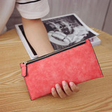 Scrub Matte Long Wallet Women Luxury Brand phone bag Womens Wallets And Purses Leather Clutches Solid Zipper