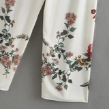 SCQP Floral Printed White Loose Trousers Ladies Linen Wide Leg Woman Trouser Pants Fashion Casual 2017 Office Pants Women