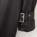 SCQP Floral Embroidered Black Trench Coat Ladies Elegant Fashion Womens Trench Coats Long Autumn Loose High Quality Cardigan