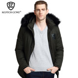 SCOTCH CCWZ Brand RU/EU size Long Thick Warm Winter Jacket Men Parkas 2017 Fashion Jackets And Coats Clothing Outerwear L-2906