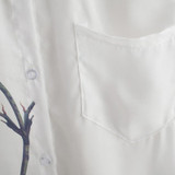 Scolour Plus Size Women Long Sleeve Rose Flower Blouse Fashion Spring Summer Turn Down Collar Loose Casual Chiffon Shirt Blusas