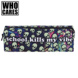 School Supplies Alien Prints Pencil Cases Students Stationery Storage Organizer Escolar Zipper Boys Gifts Pen Bags Makeup Bags