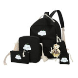 School bags for junior girls kids backpack set 4 pieces canvas school bag for kids and girls sturdy school backpack 5