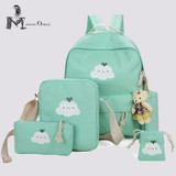 School bags for junior girls kids backpack set 4 pieces canvas school bag for kids and girls sturdy school backpack 5