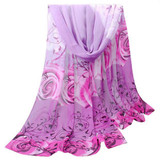 scarf women bandana lovely Rose Pattern Wrap Lady Shawl Chiffon Scarf Scarves high quality scarf luxury brand foulard femme #yl