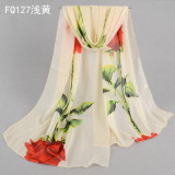 Scarf luxury brand spring 2017 fashion women silk scarf chiffon hijab print thin long scarves foulard