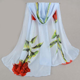 Scarf luxury brand spring 2017 fashion women silk scarf chiffon hijab print thin long scarves foulard