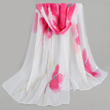 Scarf luxury brand spring 2017 fashion women silk scarf chiffon hijab print thin long scarves foulard