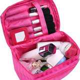 Sayzisfa Brand New Women Cosmetic Bags Striped Pattern Makeup Bag Folding Travel Toiletry Bag Large Capacity Beauty Bags T415