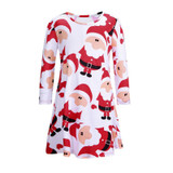 Santa Claus Print Girls Dresses Christmas 2016 Kids Dresses for Girls Clothes Children Dress Princess Costume Girls Winter Dress