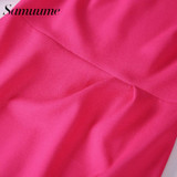 Samuume High Class Sexy Office Lady Temperament Flare Sleeve Round Neck Dress Women 2016 Bodycon Pencil Dress Vestidos A1609031