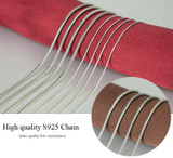 Almei Tested 925 Sterling Silver Chain Kinds of Types Box Snake Twisted Singapore Link Rolo Figaro Rope Chain Match with Pendant