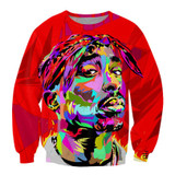 Alisister New Fashion 3d Character Sweatshirts Printed Tupac Shakur 2Pac Sweatshirt Men/women Harajuku Hoodies Colegial Clothing