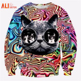 Alisister 2018 New Fashion Men/women's Unicorn Cat Hoodie Winter/autumn 3d Galaxy Sweatshirts Clothes Harajuku Animal Sweatshirt