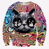 Alisister 2018 New Fashion Men/women's Unicorn Cat Hoodie Winter/autumn 3d Galaxy Sweatshirts Clothes Harajuku Animal Sweatshirt