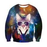 Alisister 2018 New Fashion Men/women's Unicorn Cat Hoodie Winter/autumn 3d Galaxy Sweatshirts Clothes Harajuku Animal Sweatshirt