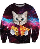 Alisister 2018 New Fashion Men/women's Unicorn Cat Hoodie Winter/autumn 3d Galaxy Sweatshirts Clothes Harajuku Animal Sweatshirt