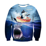 Alisister 2018 New Fashion Men/women's Unicorn Cat Hoodie Winter/autumn 3d Galaxy Sweatshirts Clothes Harajuku Animal Sweatshirt