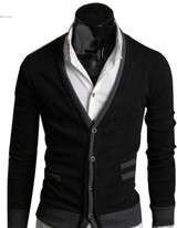 Alishebuy Autumn Mens Sweaters Male V neck Fashion Winter Cardigan Men Knitwear Jumpers Slim Casual Sweater Brand Cardigan