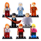 8pcs HARRY POTTER Movie Dumbledore Death Eater Luna The Hogwarts Express Hermione Building minifig Blocks Bricks Kids Toys