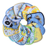 8pc/lot Hot Cotton Baby Bibs Infant Embroidered Saliva Towels Baby Burp Cloths Funny Baby Waterproof Bib