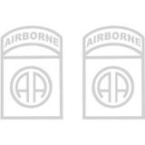 82nd Airborne 4" Clear Tail Light White Decal 2 pc.