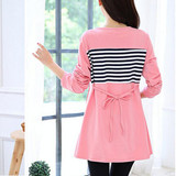 8123# Waist Ties Cotton Nursing Shirts for Maternity Mother 2017 Spring Summer Women Breast Feeding Tops Breastfeeding Clothes