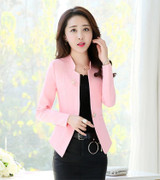 806# Fashion 2017 New Slim Women Casual Blazers Jackets Small Suit Blazer Feminino Elegant One Button White Jaqueta Feminina