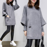 8026# Woolen Maternity Coats Dress 2017 Autumn Winter Korean Fashion Clothes for Pregnant Women Loose Pregnancy Tops Outwear