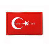 80*50mm Turkish Flag Embroidered Badge Military Tactical Backpack Caps Badges Flag Of Turkey Patches Fabric Armband Stickers