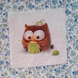 New adorable owls 19x19cm lovely hand dyed Linen Fabric DIY textile Patchwork bags Fabric Material owls cloth thin