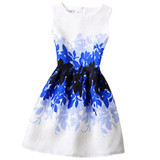 New A-Line dress for Women teenagers butterfly print sleeveless Ladies princess party dress 12 - 20 years 2017 Women's dress