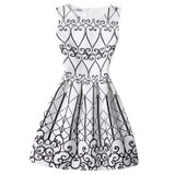 New A-Line dress for Women teenagers butterfly print sleeveless Ladies princess party dress 12 - 20 years 2017 Women's dress