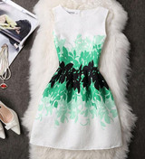 New A-Line dress for Women teenagers  butterfly print sleeveless Ladies princess party dress 12 - 20 years 2017 Women's dress