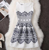 New A-Line dress for Women teenagers  butterfly print sleeveless Ladies princess party dress 12 - 20 years 2017 Women's dress