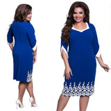 New 5XL 6XL Large Size 2018 Spring Summer Dress Big Size Blue Red Elegance Lace Dress Straight Dresses Plus Size Women Clothing