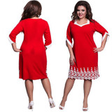 New 5XL 6XL Large Size 2018 Spring Summer Dress Big Size Blue Red Elegance Lace Dress Straight Dresses Plus Size Women Clothing
