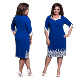 New 5XL 6XL Large Size 2018 Spring Summer Dress Big Size Blue Red Elegance Lace Dress Straight Dresses Plus Size Women Clothing