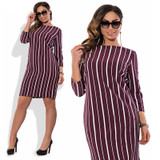 New 5XL 6XL Large Size 2017 Autumn Summer Dress Big Size White Striped Dress Straight Dresses Plus Size Women Clothing Vestidos